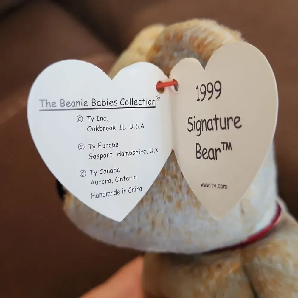 TY Beanie Baby 1999 Signature Bear Holgram Tag RARE